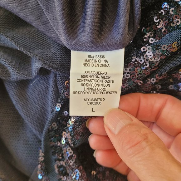 Sequined and Sheer Cocktail Mini Dress By Deb.. Size L Youth - Picture 8 of 8